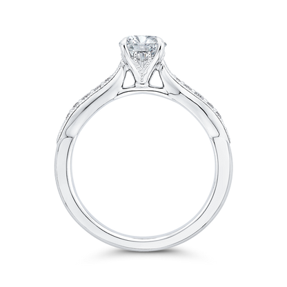 Round Diamond Engagement Ring in 14K White Gold