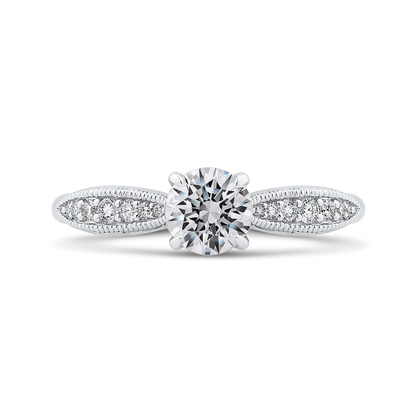 Round Diamond Engagement Ring in 14K White Gold