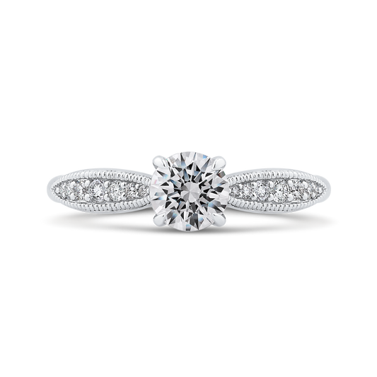 Round Diamond Engagement Ring in 14K White Gold