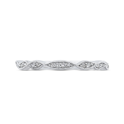 Round Half-Eternity Diamond Wedding Band in 14K White Gold