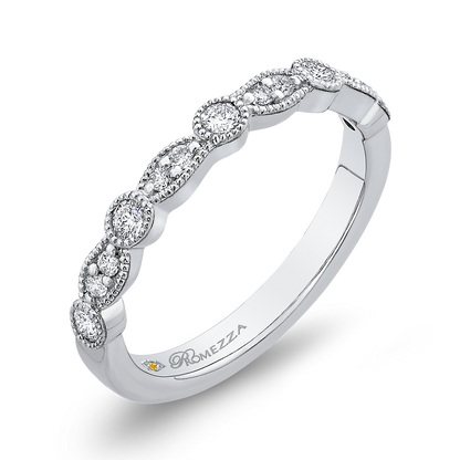 Round Half-Eternity Diamond Wedding Band in 14K White Gold