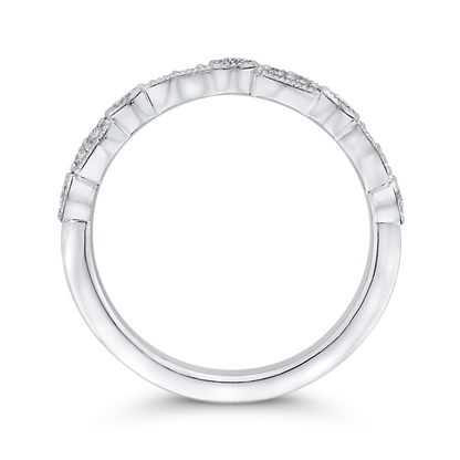 Round Half-Eternity Diamond Wedding Band in 14K White Gold