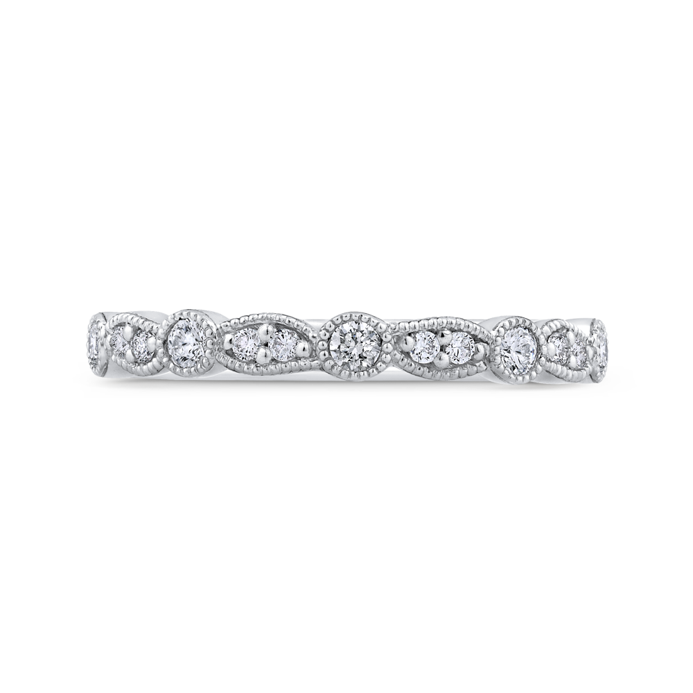 Round Half-Eternity Diamond Wedding Band in 14K White Gold