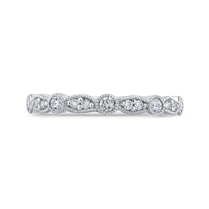 Round Half-Eternity Diamond Wedding Band in 14K White Gold