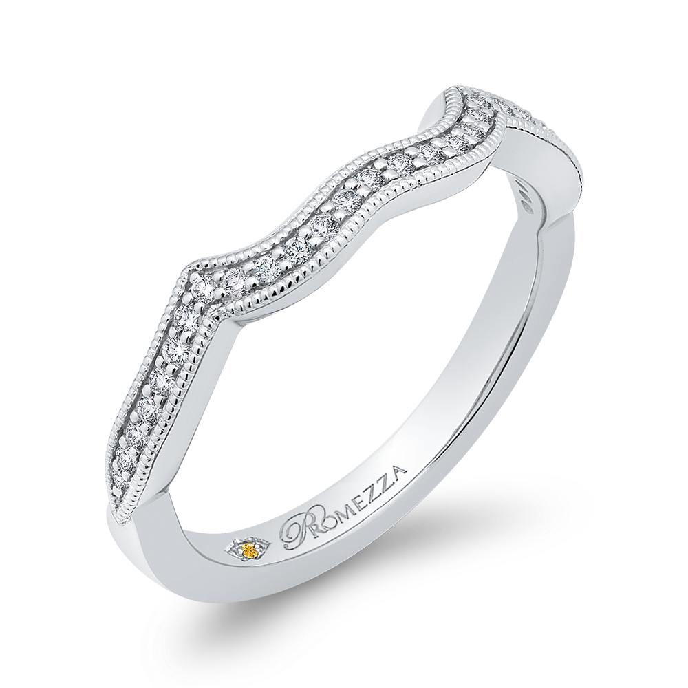 Round Half-Eternity Diamond Wedding Band in 14K White Gold