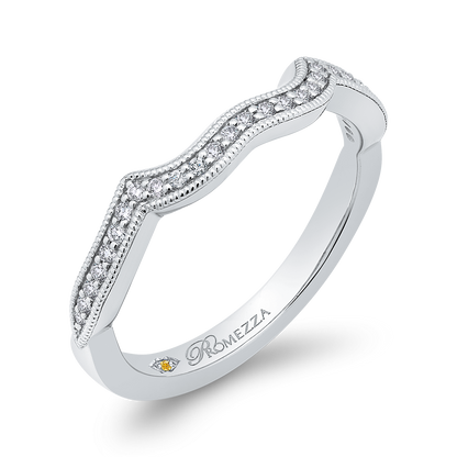 Round Half-Eternity Diamond Wedding Band in 14K White Gold