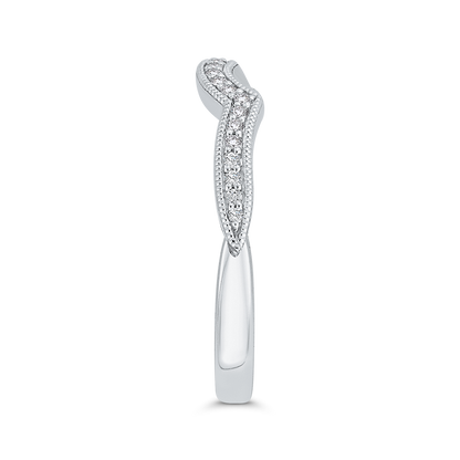 Round Half-Eternity Diamond Wedding Band in 14K White Gold