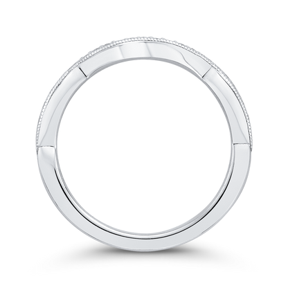 Round Half-Eternity Diamond Wedding Band in 14K White Gold