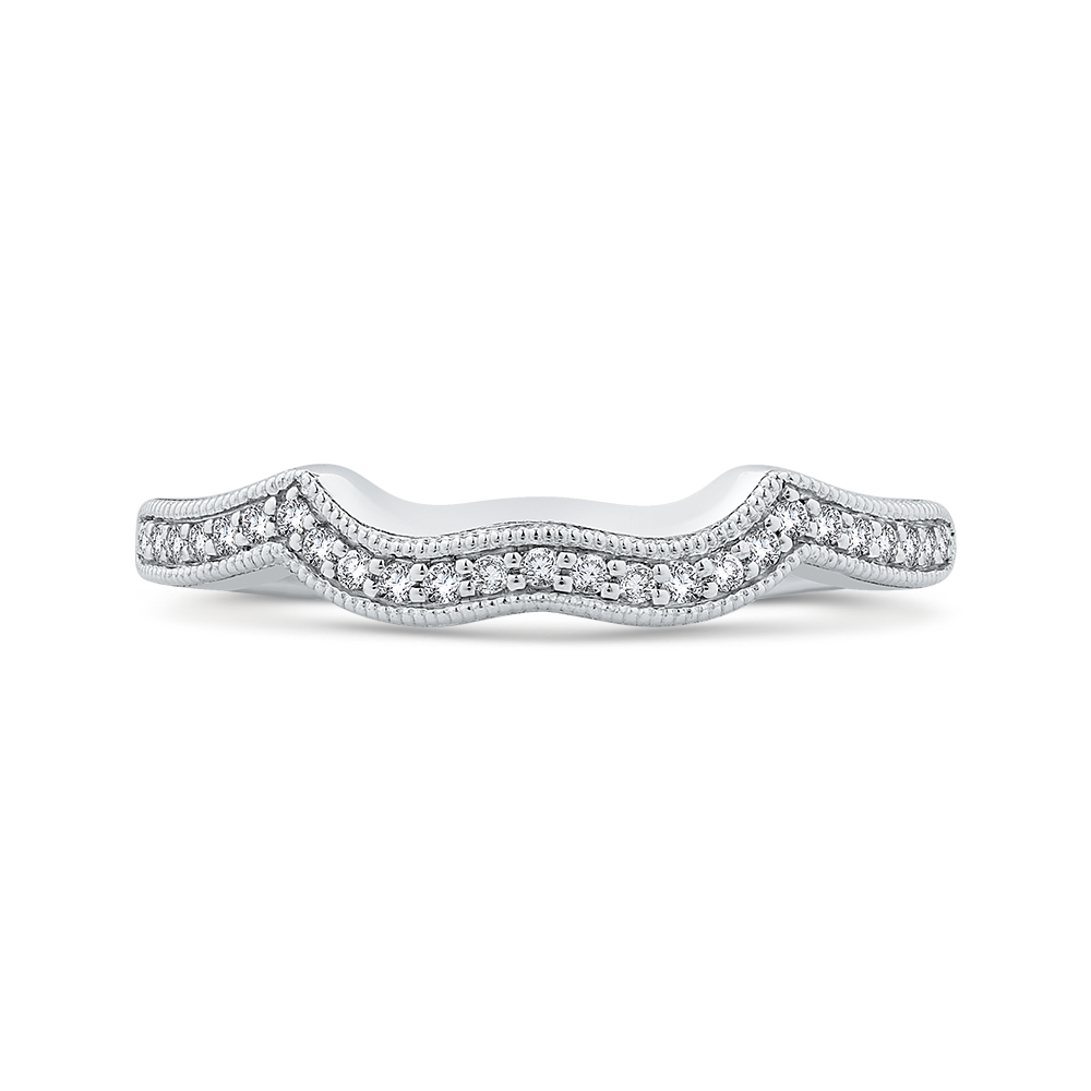 Round Half-Eternity Diamond Wedding Band in 14K White Gold