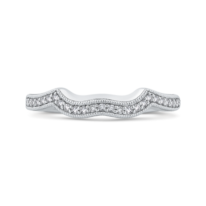 Round Half-Eternity Diamond Wedding Band in 14K White Gold