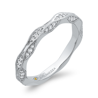 Round Diamond Wedding Band in 14K White Gold