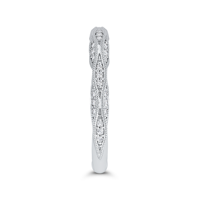 Round Diamond Wedding Band in 14K White Gold