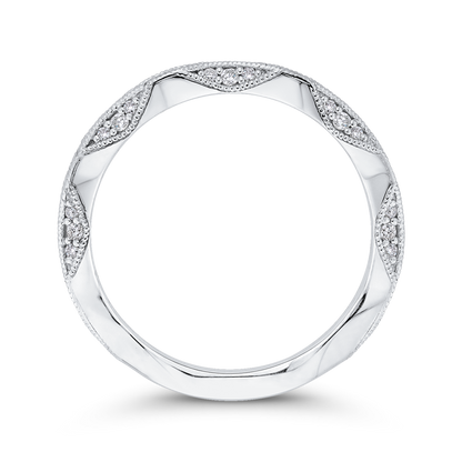 Round Diamond Wedding Band in 14K White Gold