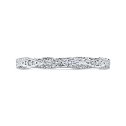 Round Diamond Wedding Band in 14K White Gold