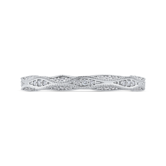 Round Diamond Wedding Band in 14K White Gold