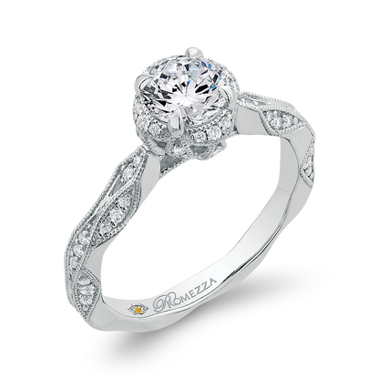 Round Diamond Engagement Ring in 14K White Gold