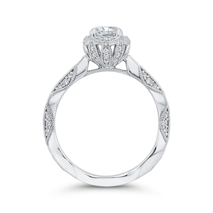 Round Diamond Engagement Ring in 14K White Gold