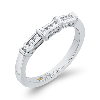 Round Diamond Wedding Band in 14K White Gold