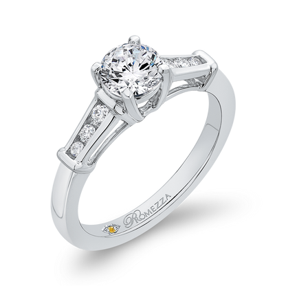 Round Diamond Engagement Ring in 14K White Gold