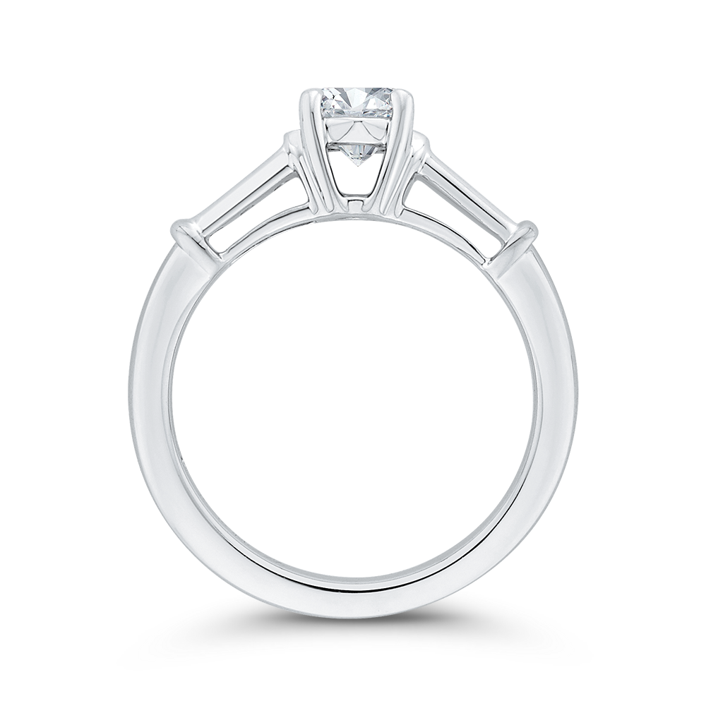 Round Diamond Engagement Ring in 14K White Gold