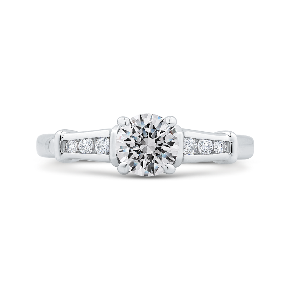 Round Diamond Engagement Ring in 14K White Gold