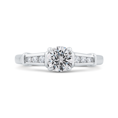 Round Diamond Engagement Ring in 14K White Gold