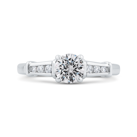 Round Diamond Engagement Ring in 14K White Gold