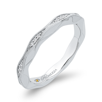 Round Diamond Wedding Band in 14K White Gold
