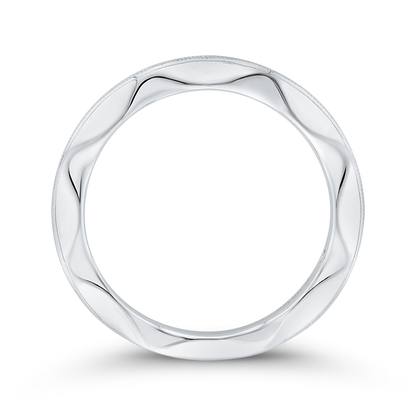 Round Diamond Wedding Band in 14K White Gold