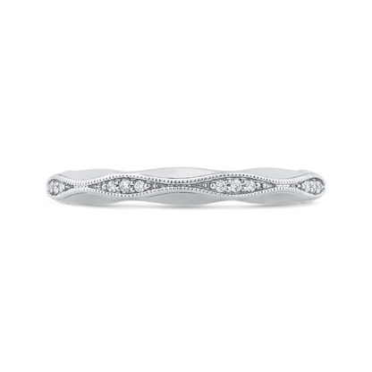 Round Diamond Wedding Band in 14K White Gold