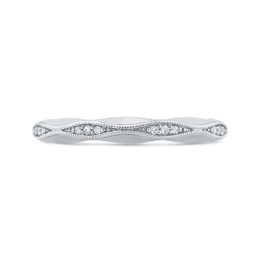 Round Diamond Wedding Band in 14K White Gold
