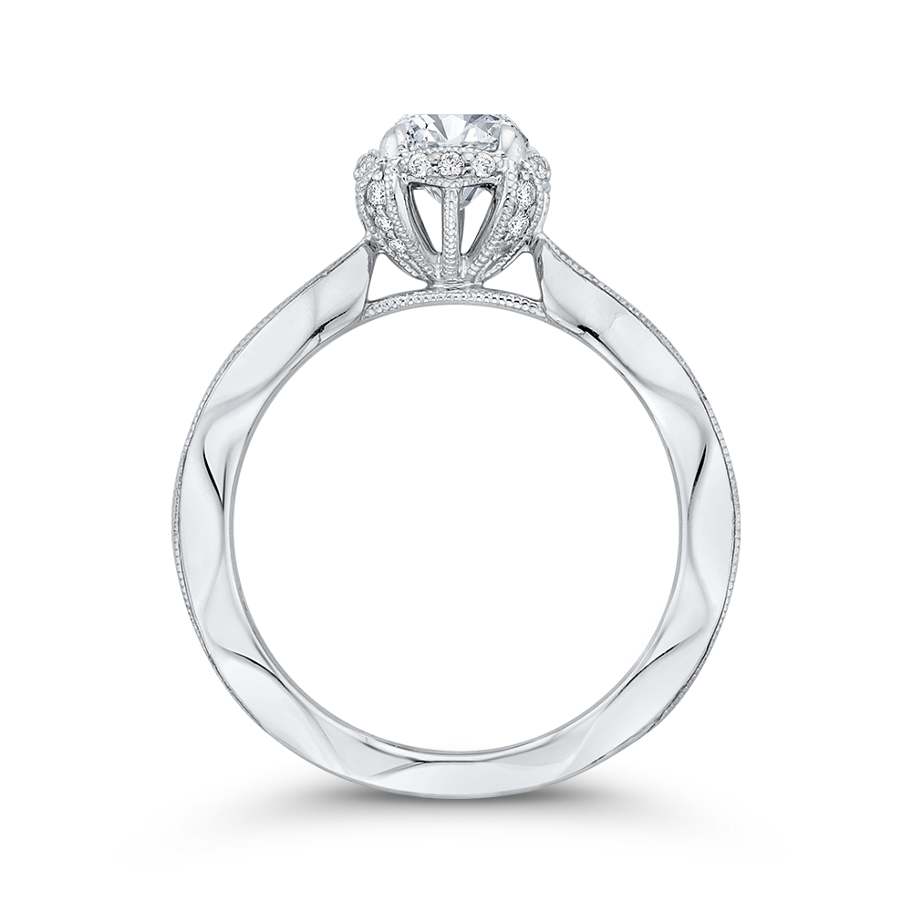 Round Diamond Engagement Ring in 14K White Gold