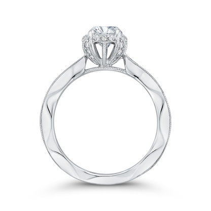 Round Diamond Engagement Ring in 14K White Gold