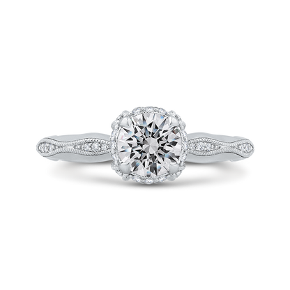 Round Diamond Engagement Ring in 14K White Gold