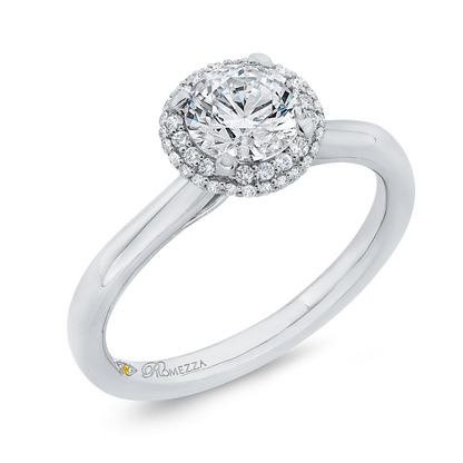 Diamond Halo Engagement Ring in 14K White Gold