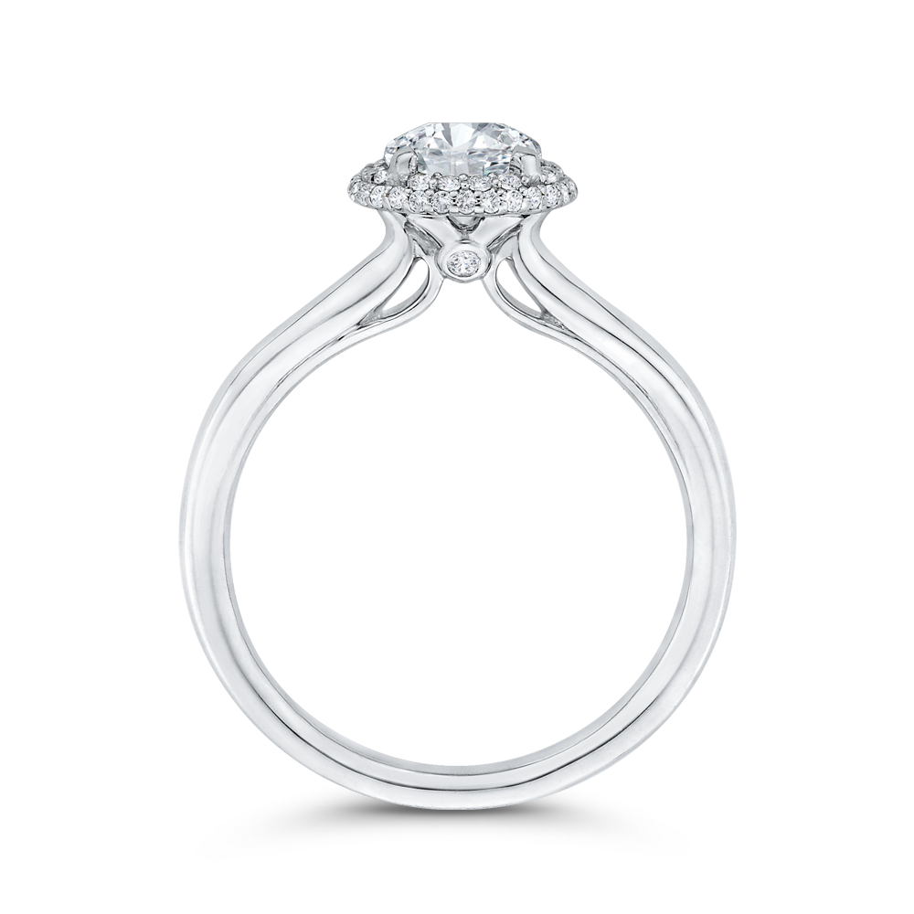 Diamond Halo Engagement Ring in 14K White Gold