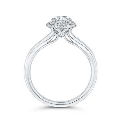 Diamond Halo Engagement Ring in 14K White Gold