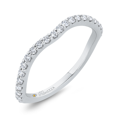 Diamond Counter Wedding Band in 14K White Gold