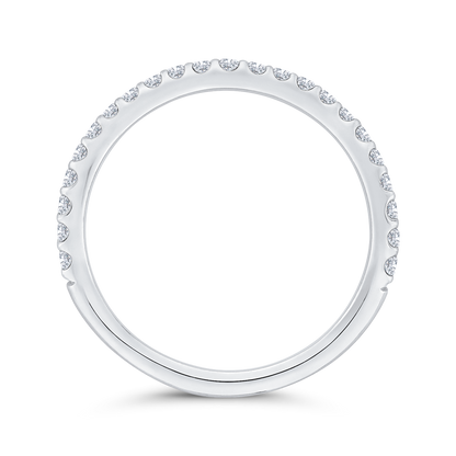 Diamond Counter Wedding Band in 14K White Gold