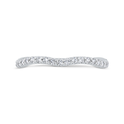 Diamond Counter Wedding Band in 14K White Gold
