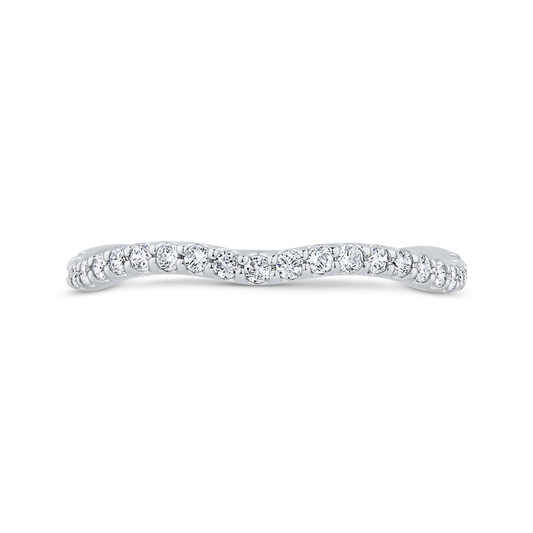 Diamond Counter Wedding Band in 14K White Gold
