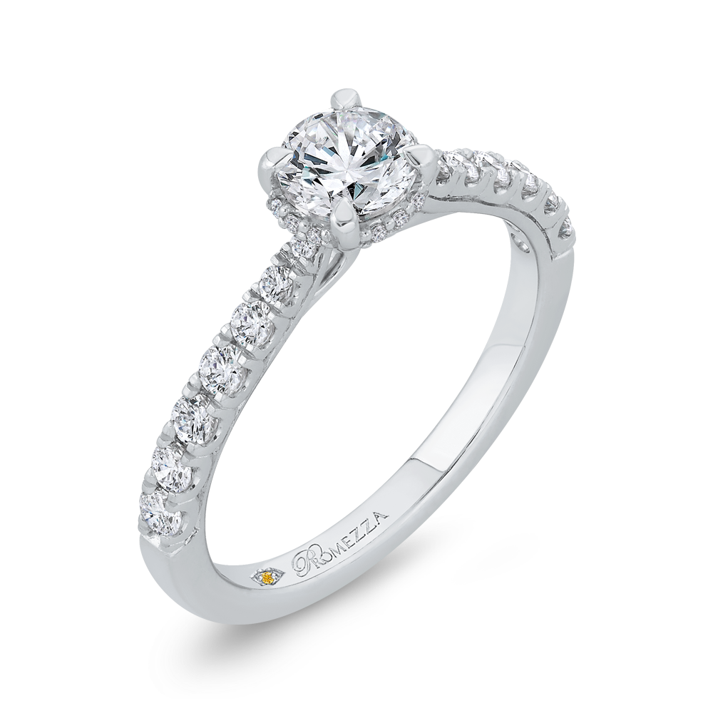 Diamond Solitaire Plus Engagement Ring in 14K White Gold