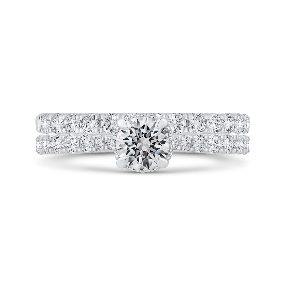 Diamond Solitaire Plus Engagement Ring in 14K White Gold