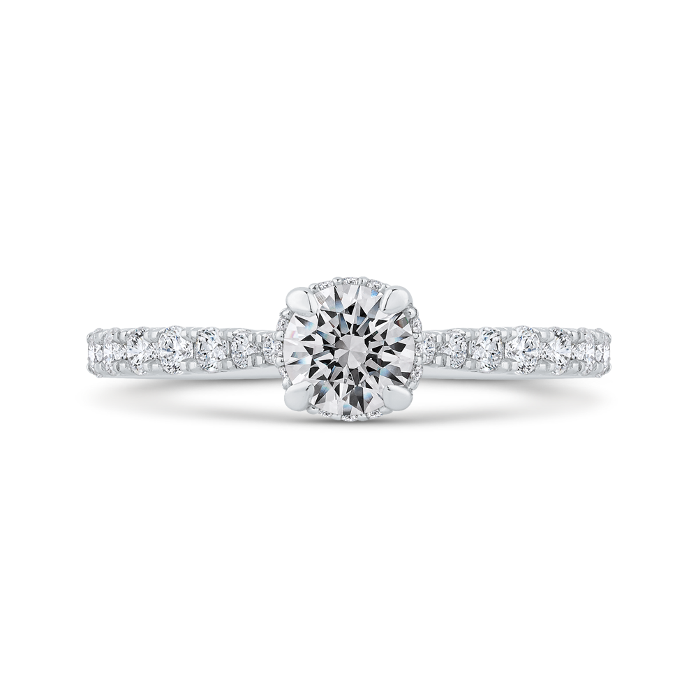 Diamond Solitaire Plus Engagement Ring in 14K White Gold