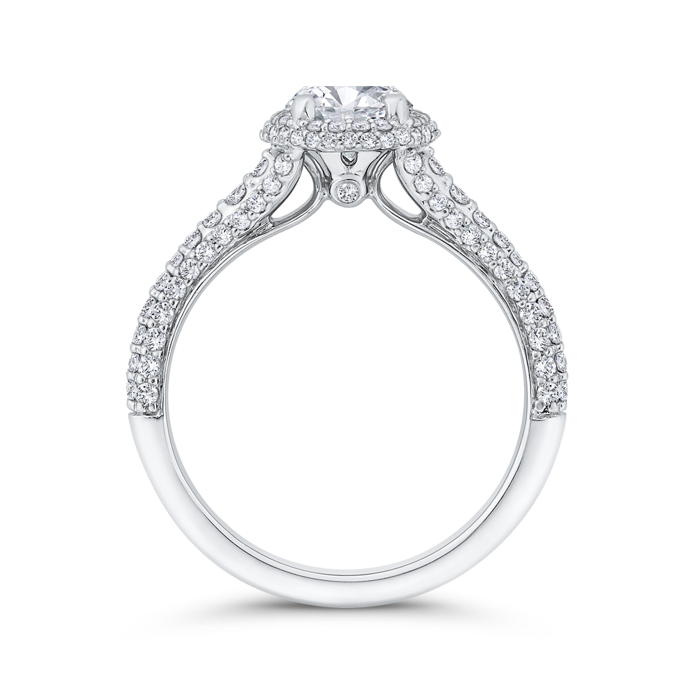 Diamond Halo Engagement Ring in 14K White Gold