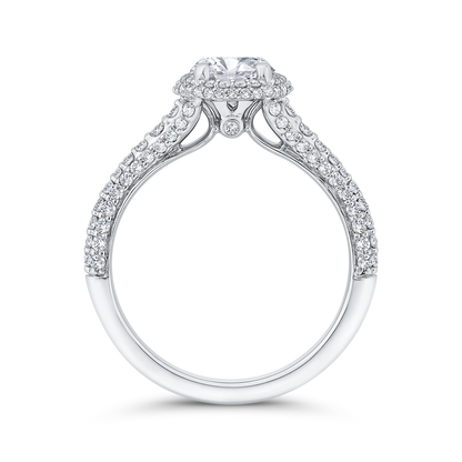 Diamond Halo Engagement Ring in 14K White Gold