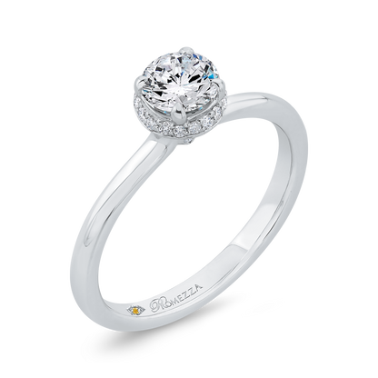 Diamond Halo Engagement Ring in 14K White Gold