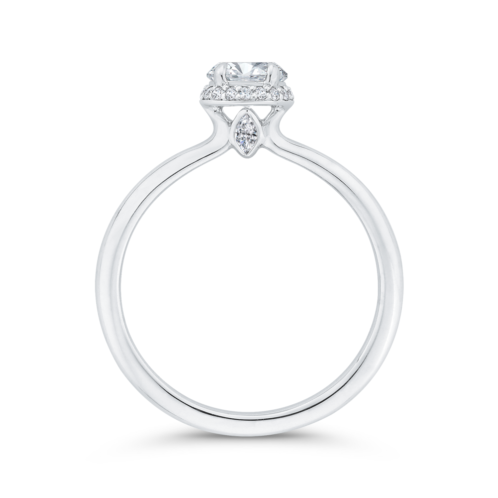 Diamond Halo Engagement Ring in 14K White Gold