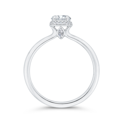 Diamond Halo Engagement Ring in 14K White Gold