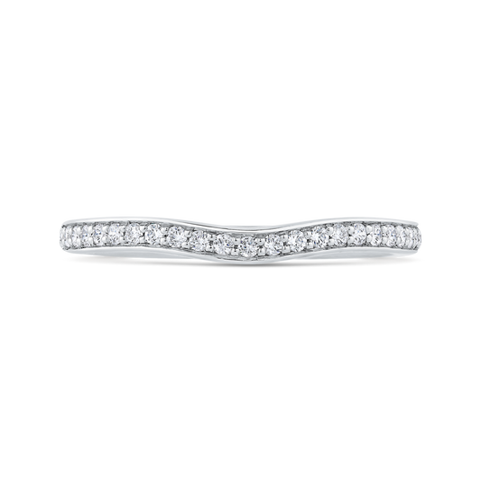 Diamond Counter Wedding Band in 14K White Gold
